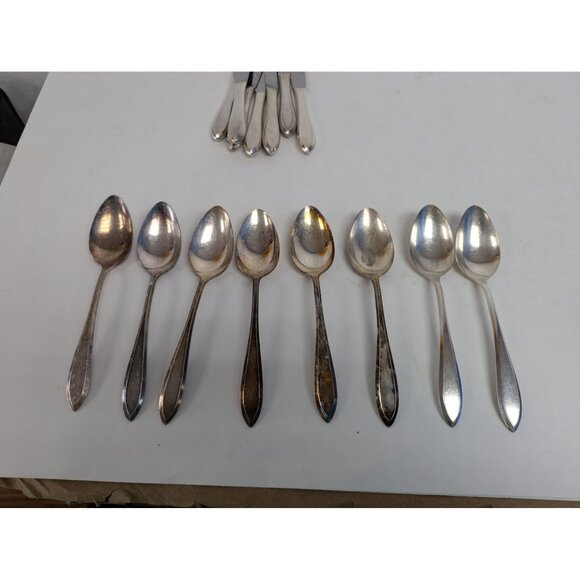Rogers Silverplate Lufberry Flatware Silverware Set of 51 - Picture 9 of 10